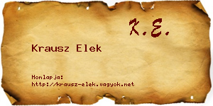 Krausz Elek névjegykártya